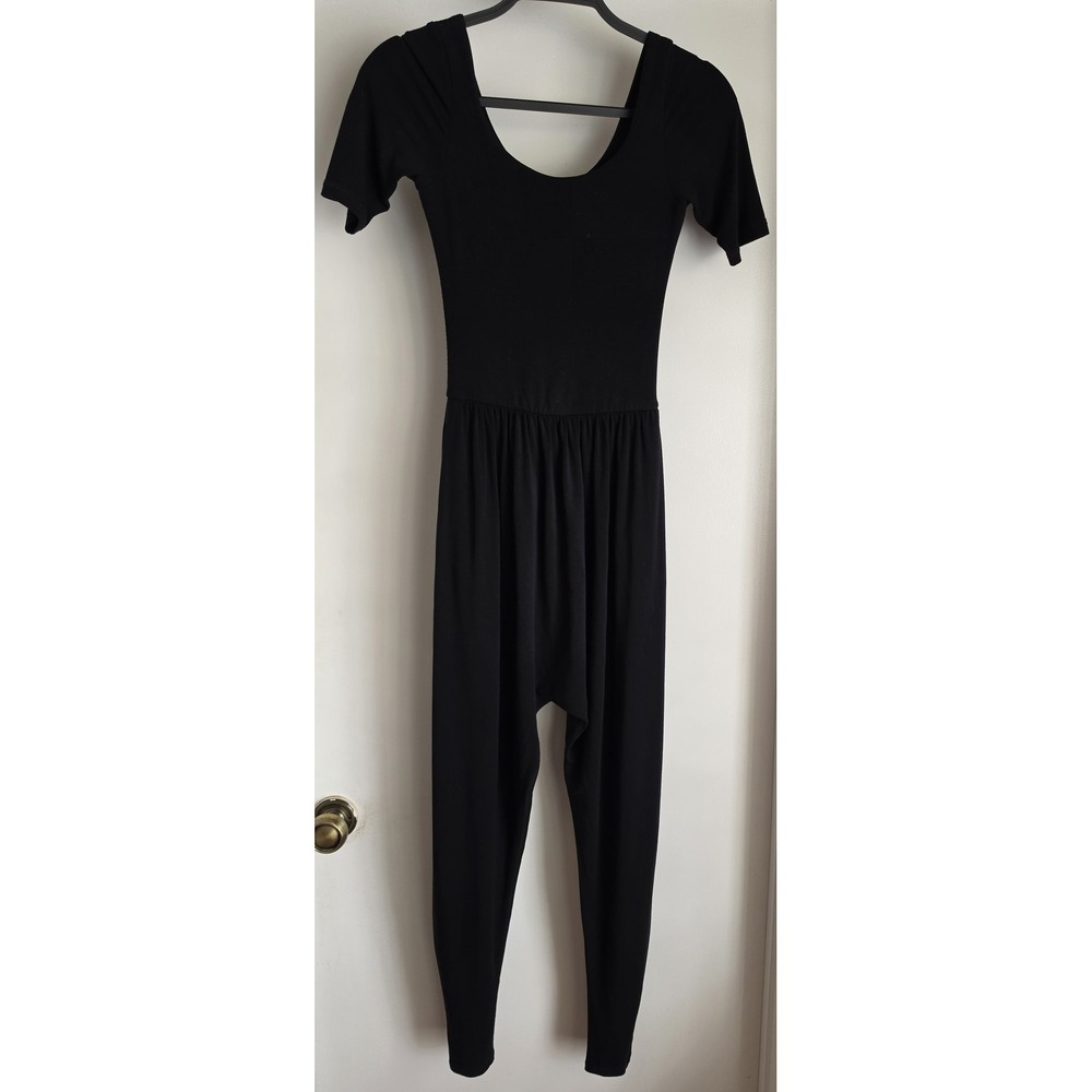 IMBODHI Jumpsuit XS Black Short Sleeve Casual Solid Athleisure Yoga
